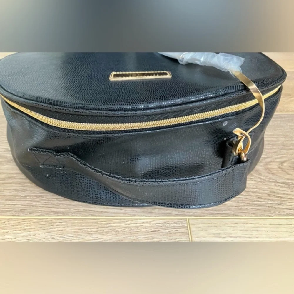 Lancôme Paris Cosmetic Train Case | Black Faux Leather | Large | NWOT